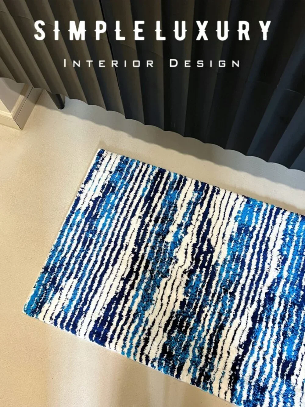 Discontinued Brand New ABYSS & HABIDECOR Jay Blue Waves Bath Rug 23